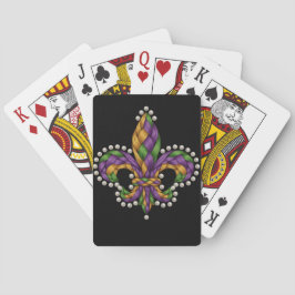 KNITTED LOOK MARDI GRAS FLEUR DE LIS POKERKAARTEN