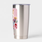 Knitted Queen of Hearts Valentine Self-Love Doll Geïsoleerde Drinkbeker (Links)