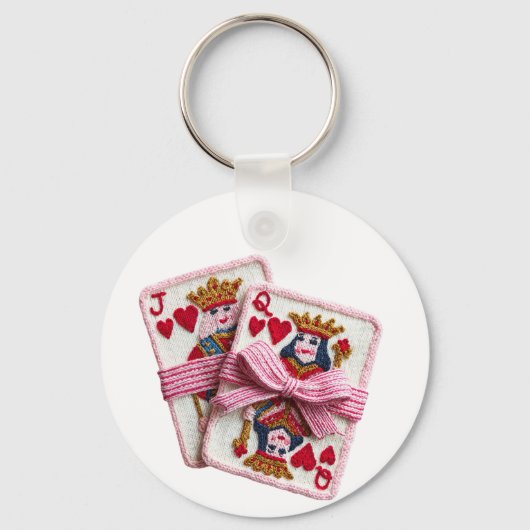 Knitted Queen of Hearts Valentine Self-Love Doll Sleutelhanger (Voorkant)