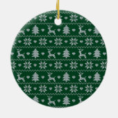 Knitted seamless Christmas pattern Keramisch Ornament (Achterkant)