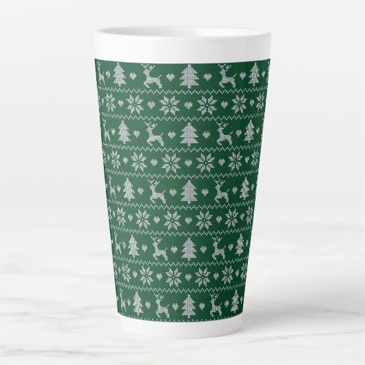 Knitted seamless Christmas pattern Latte Mok (Voorkant)
