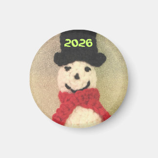Knitted Snowman Christmas Ornament Magneet