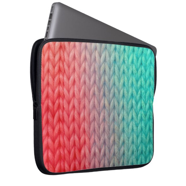 Knitted Stitch Background in Gradient Colors Laptop Sleeve (Voorkant Rechts)