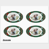 Knitted Sweater Pattern Photo Ovale Sticker (Vel)