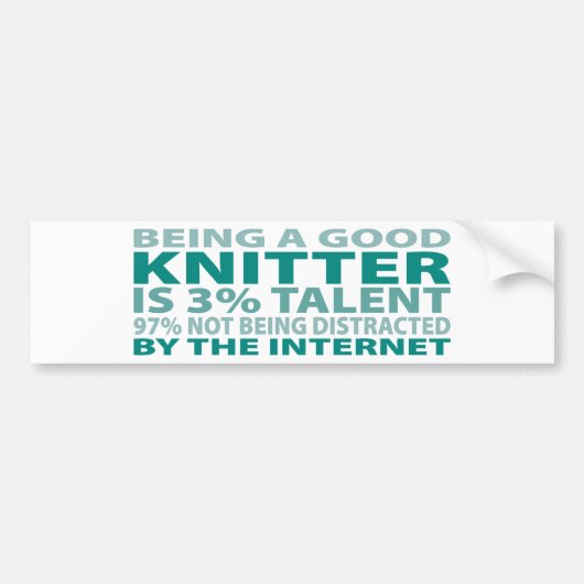 Knitter 3% Talent Bumpersticker (Voorkant)