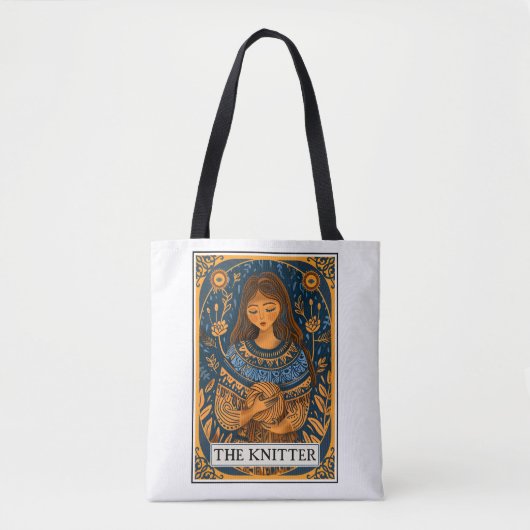 Knitter Breien Tarot Thema Tote Bag (Voorkant)