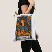Knitter Breien Tarot Thema Tote Bag (Dichtbij)