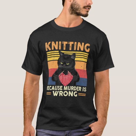 Knitter Cat Knitt T-shirt (Voorkant)