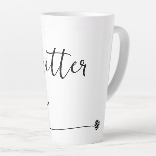 Knitter Cat n Yarn minimalist Latte Mok (Rechterhoek)