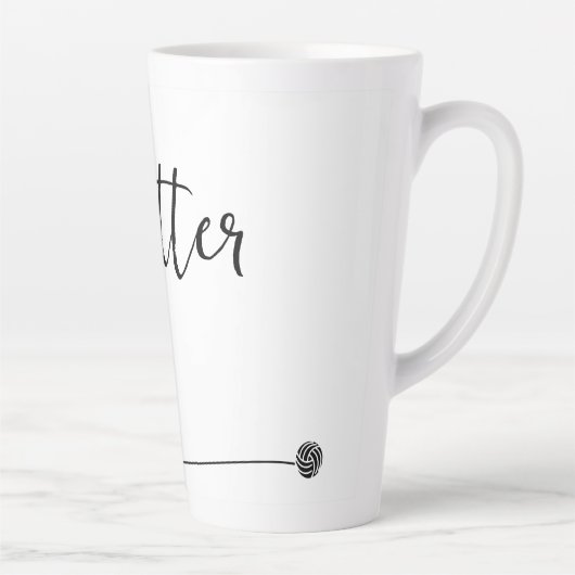 Knitter Cat n Yarn minimalist Latte Mok (Rechts)