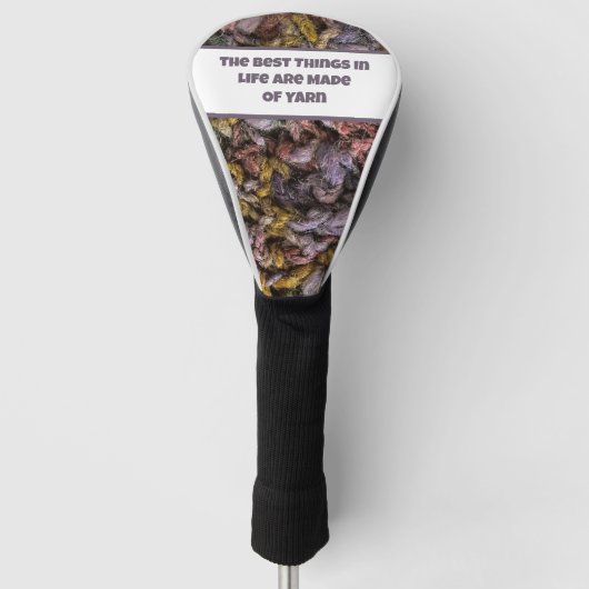 Knitter Haak Crafty Kleurrijke Liefdesgaren Golfheadcover (Voorkant)