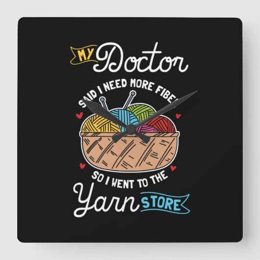 Knitter Vierkante Klok (Voorkant)