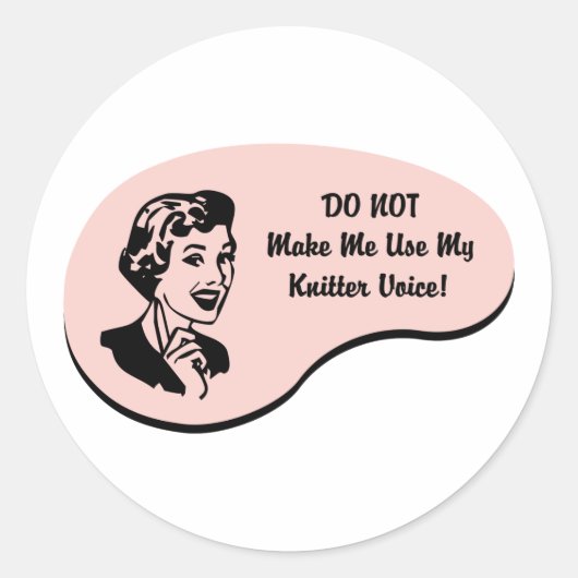 Knitter Voice Ronde Sticker (Voorkant)