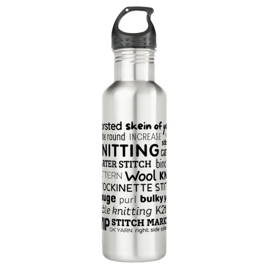 Knitter's favoriete woorden Roestvrij water fles (Voorkant)