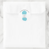 Knitters Fiber Arts Blauwe streng garen Ronde Sticker (Tas)