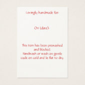 Knitter's Hang-Label Visitekaartje (Achterkant)