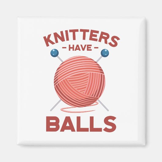 Knitters hebben een kraampje om Knitter Joke Magneet (Voorkant)