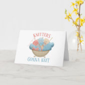 Knitters Knit Funny Knitting Lover Casual Kaart (Gele Bloem)