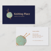 Knitters Knitting Yarn Ball Logo Visitekaartje (Voorkant / Achterkant)
