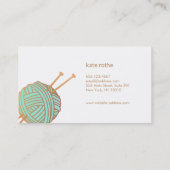 Knitters Knitting Yarn Ball Logo Visitekaartje (Achterkant)