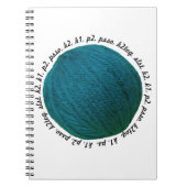 Knitters Lingo Yarn Ball Blauwgroen Notitieboek (Voorkant)