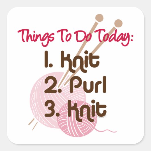 Knitters om lijststicker uit te voeren vierkante sticker (Voorkant)