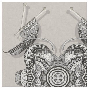 Knitters Paradise Doodle Art Stof
