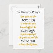 Knitters Prayer Funny Briefkaart (Voorkant / Achterkant)