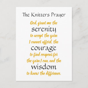 Knitters Prayer Funny Briefkaart