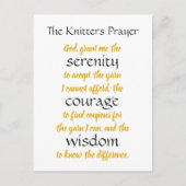 Knitters Prayer Funny Briefkaart (Voorkant)