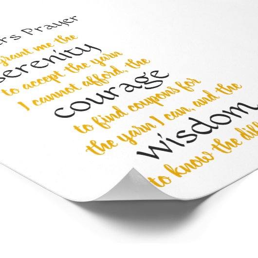 Knitters Prayer Funny Poster (Hoek)