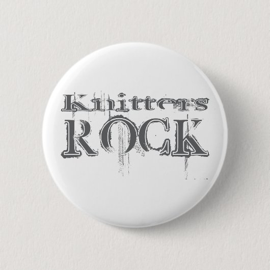 Knitters Rock Ronde Button 5,7 Cm (Voorkant)