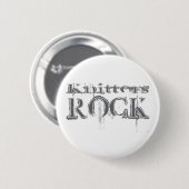 Knitters Rock Ronde Button 5,7 Cm (Voorkant /achterkant)
