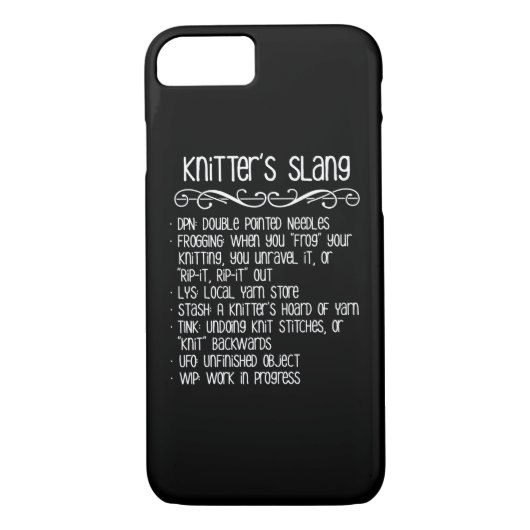Knitter's Slang Funny Knitting Case-Mate iPhone Case (Achterkant)