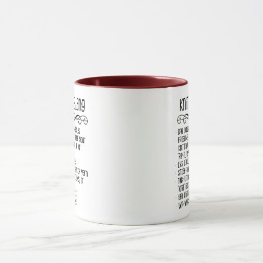 Knitter's Slang Funny Knitting Mok (Midden)