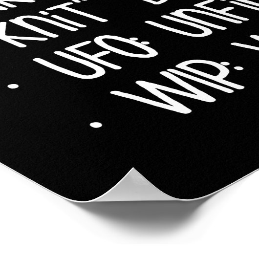 Knitter's Slang Funny Knitting Poster (Hoek)