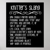 Knitter's Slang Funny Knitting Poster (Voorkant)