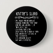Knitter's Slang Funny Knitting Ronde Button 7,6 Cm (Voorkant)