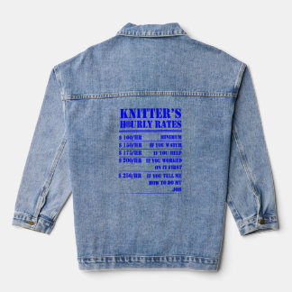 Knitter's Uurtarief Breien Haken Arbeid C Denim Jacket