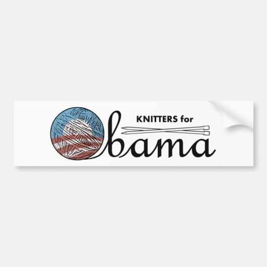 Knitters voor Obama Bumpersticker #1 (Voorkant)