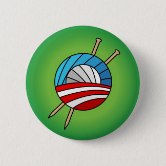 Knitters voor Obama Button
