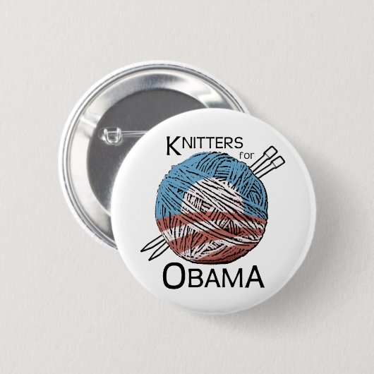 Knitters voor Obama Button #1 (Voorkant /achterkant)