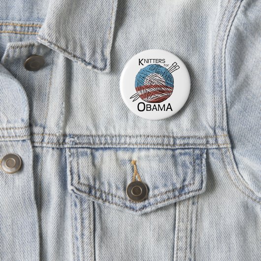 Knitters voor Obama Button #1 (In situ)