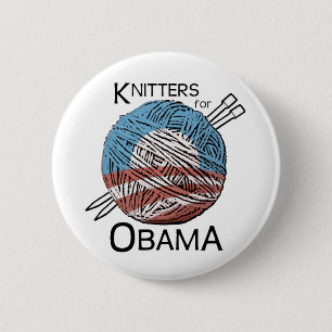 Knitters voor Obama Button #1