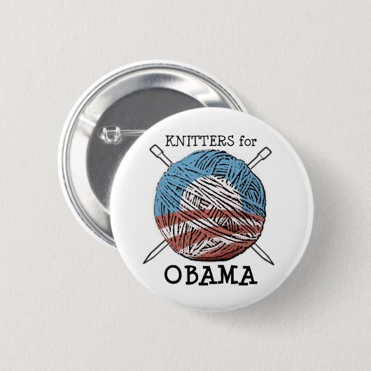Knitters voor Obama Button #2 (Voorkant /achterkant)
