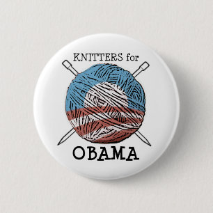 Knitters voor Obama Button #2