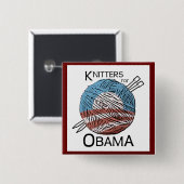 Knitters voor Obama Button #3 (Voorkant /achterkant)