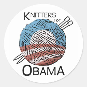 Knitters voor Obama-stickers #1 Ronde Sticker