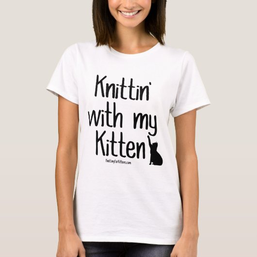 Knittin met mijn Kitten T-shirt (Voorkant)