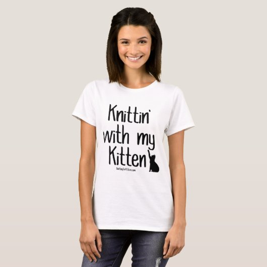Knittin met mijn Kitten T-shirt (Voorkant volledig)